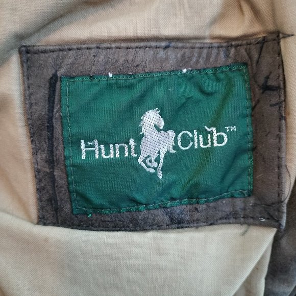 VTG Hunt Club Brown Leather Bomber Jacket Mens Size Big 48R Retro 80s Aviator - Picture 7 of 16